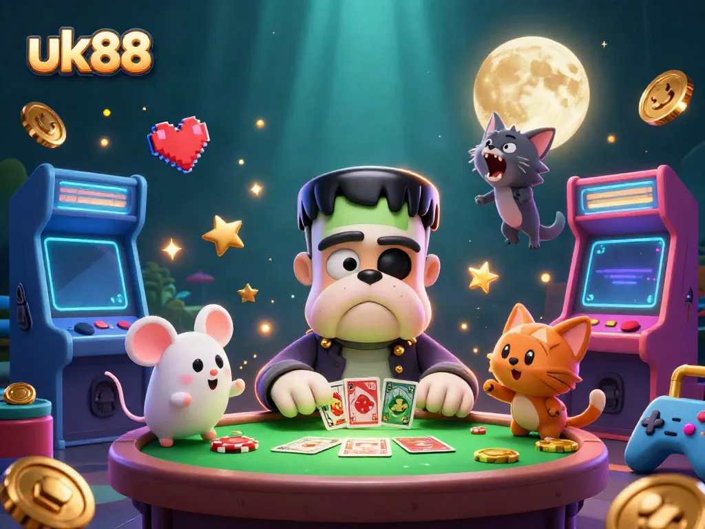 Experience the thrilling world of uk88 with animated characters and vibrant casino elements.